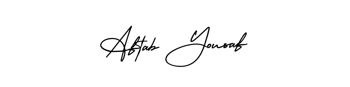 Use a signature maker to create a handwritten signature online. With this signature software, you can design (AmerikaSignatureDemo-Regular) your own signature for name Aftab Yousaf. Aftab Yousaf signature style 3 images and pictures png