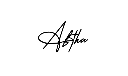 How to make Aftha name signature. Use AmerikaSignatureDemo-Regular style for creating short signs online. This is the latest handwritten sign. Aftha signature style 3 images and pictures png