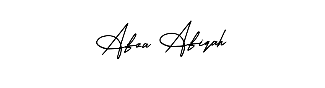 You should practise on your own different ways (AmerikaSignatureDemo-Regular) to write your name (Afza Afiqah) in signature. don't let someone else do it for you. Afza Afiqah signature style 3 images and pictures png