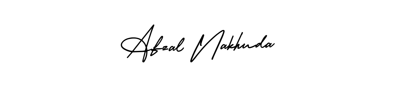How to make Afzal Nakhuda name signature. Use AmerikaSignatureDemo-Regular style for creating short signs online. This is the latest handwritten sign. Afzal Nakhuda signature style 3 images and pictures png