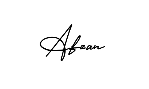 How to make Afzan name signature. Use AmerikaSignatureDemo-Regular style for creating short signs online. This is the latest handwritten sign. Afzan signature style 3 images and pictures png