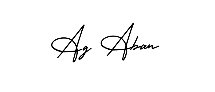 Ag Aban stylish signature style. Best Handwritten Sign (AmerikaSignatureDemo-Regular) for my name. Handwritten Signature Collection Ideas for my name Ag Aban. Ag Aban signature style 3 images and pictures png