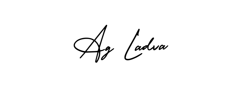 Similarly AmerikaSignatureDemo-Regular is the best handwritten signature design. Signature creator online .You can use it as an online autograph creator for name Ag Ladva. Ag Ladva signature style 3 images and pictures png
