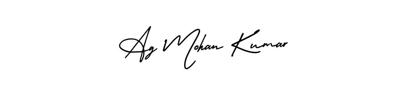 This is the best signature style for the Ag Mohan Kumar name. Also you like these signature font (AmerikaSignatureDemo-Regular). Mix name signature. Ag Mohan Kumar signature style 3 images and pictures png