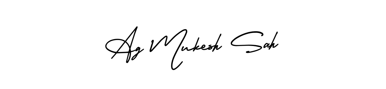 Ag Mukesh Sah stylish signature style. Best Handwritten Sign (AmerikaSignatureDemo-Regular) for my name. Handwritten Signature Collection Ideas for my name Ag Mukesh Sah. Ag Mukesh Sah signature style 3 images and pictures png