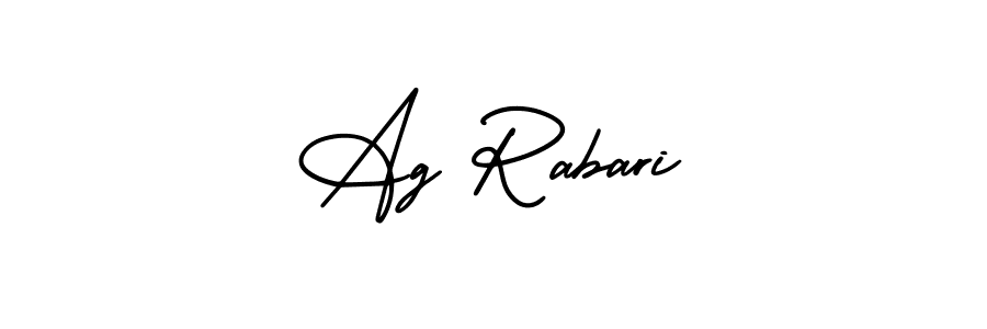 How to make Ag Rabari name signature. Use AmerikaSignatureDemo-Regular style for creating short signs online. This is the latest handwritten sign. Ag Rabari signature style 3 images and pictures png