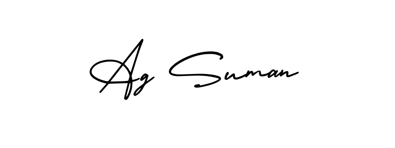 Make a short Ag Suman signature style. Manage your documents anywhere anytime using AmerikaSignatureDemo-Regular. Create and add eSignatures, submit forms, share and send files easily. Ag Suman signature style 3 images and pictures png