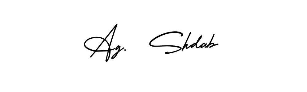 How to make Ag.  Shdab name signature. Use AmerikaSignatureDemo-Regular style for creating short signs online. This is the latest handwritten sign. Ag.  Shdab signature style 3 images and pictures png