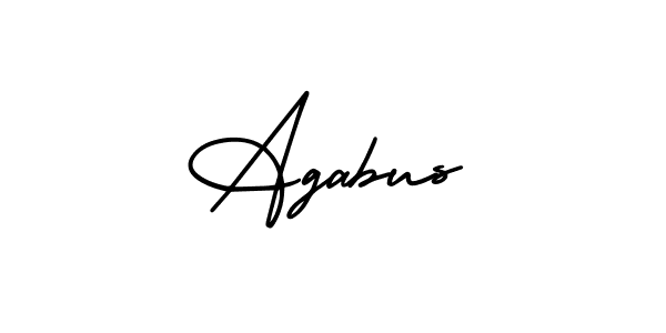 You should practise on your own different ways (AmerikaSignatureDemo-Regular) to write your name (Agabus) in signature. don't let someone else do it for you. Agabus signature style 3 images and pictures png