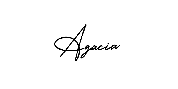 Agacia stylish signature style. Best Handwritten Sign (AmerikaSignatureDemo-Regular) for my name. Handwritten Signature Collection Ideas for my name Agacia. Agacia signature style 3 images and pictures png