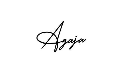 Use a signature maker to create a handwritten signature online. With this signature software, you can design (AmerikaSignatureDemo-Regular) your own signature for name Agaja. Agaja signature style 3 images and pictures png