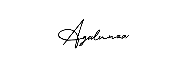 How to make Agalunza signature? AmerikaSignatureDemo-Regular is a professional autograph style. Create handwritten signature for Agalunza name. Agalunza signature style 3 images and pictures png