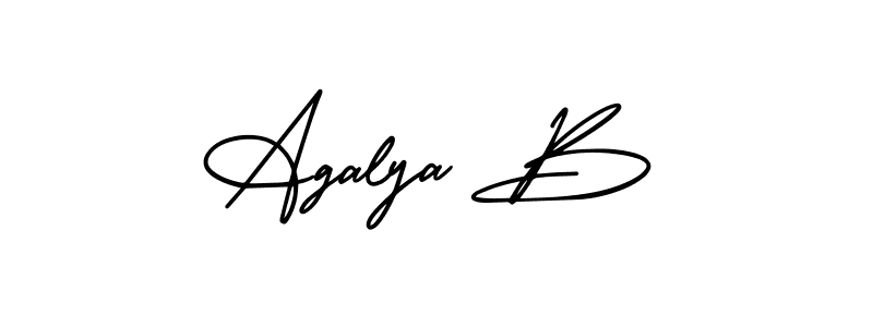 Agalya B stylish signature style. Best Handwritten Sign (AmerikaSignatureDemo-Regular) for my name. Handwritten Signature Collection Ideas for my name Agalya B. Agalya B signature style 3 images and pictures png