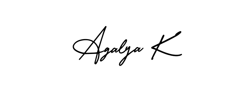 Similarly AmerikaSignatureDemo-Regular is the best handwritten signature design. Signature creator online .You can use it as an online autograph creator for name Agalya K. Agalya K signature style 3 images and pictures png