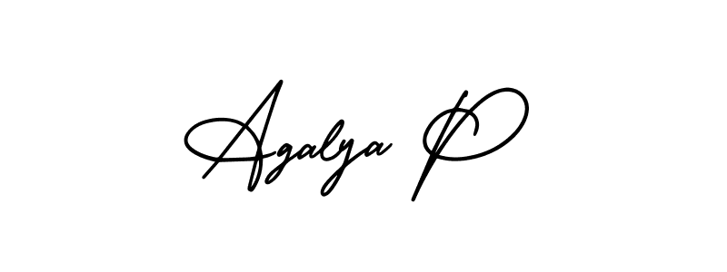 Create a beautiful signature design for name Agalya P. With this signature (AmerikaSignatureDemo-Regular) fonts, you can make a handwritten signature for free. Agalya P signature style 3 images and pictures png