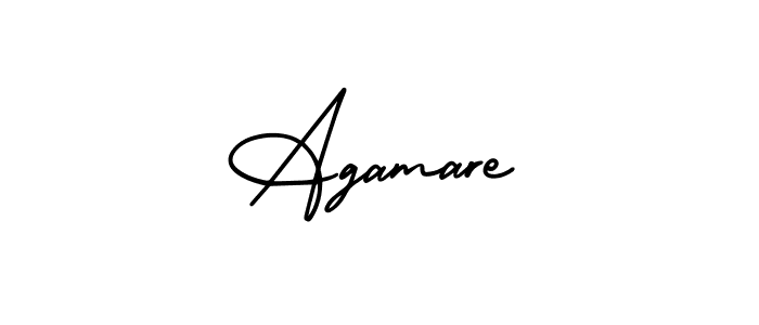 Create a beautiful signature design for name Agamare. With this signature (AmerikaSignatureDemo-Regular) fonts, you can make a handwritten signature for free. Agamare signature style 3 images and pictures png