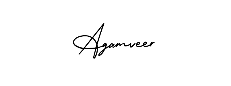 You should practise on your own different ways (AmerikaSignatureDemo-Regular) to write your name (Agamveer) in signature. don't let someone else do it for you. Agamveer signature style 3 images and pictures png