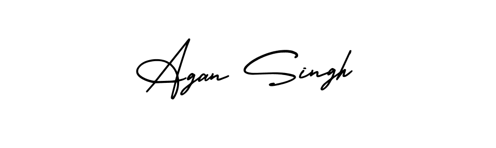 You should practise on your own different ways (AmerikaSignatureDemo-Regular) to write your name (Agan Singh) in signature. don't let someone else do it for you. Agan Singh signature style 3 images and pictures png