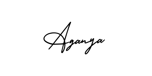 You should practise on your own different ways (AmerikaSignatureDemo-Regular) to write your name (Aganya) in signature. don't let someone else do it for you. Aganya signature style 3 images and pictures png