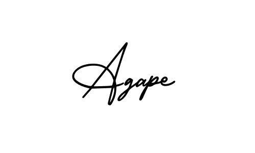 Agape stylish signature style. Best Handwritten Sign (AmerikaSignatureDemo-Regular) for my name. Handwritten Signature Collection Ideas for my name Agape. Agape signature style 3 images and pictures png