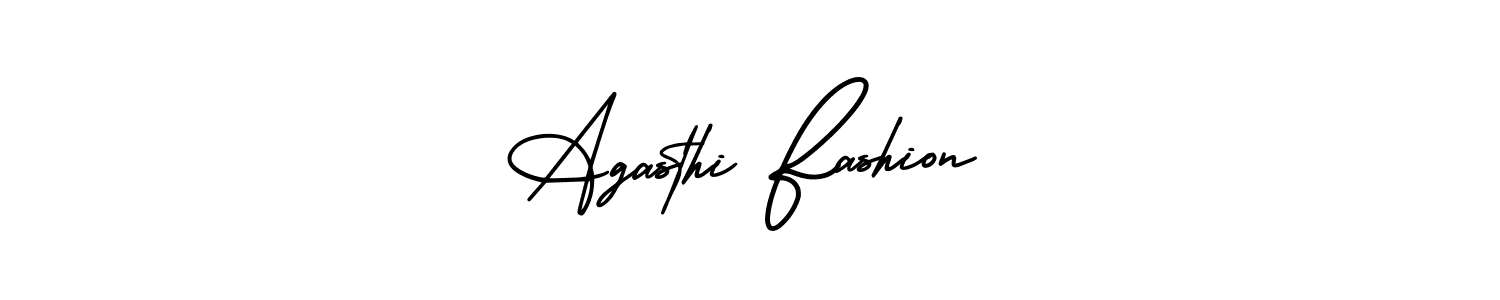 You should practise on your own different ways (AmerikaSignatureDemo-Regular) to write your name (Agasthi Fashion) in signature. don't let someone else do it for you. Agasthi Fashion signature style 3 images and pictures png
