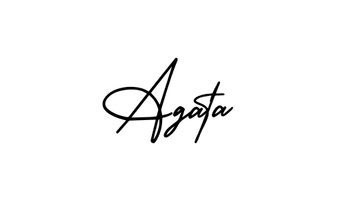 Design your own signature with our free online signature maker. With this signature software, you can create a handwritten (AmerikaSignatureDemo-Regular) signature for name Agata. Agata signature style 3 images and pictures png