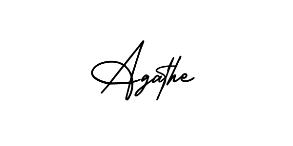 You should practise on your own different ways (AmerikaSignatureDemo-Regular) to write your name (Agathe) in signature. don't let someone else do it for you. Agathe signature style 3 images and pictures png