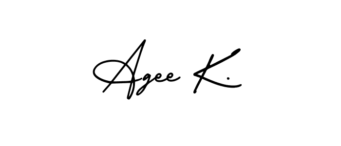 Also You can easily find your signature by using the search form. We will create Agee K. name handwritten signature images for you free of cost using AmerikaSignatureDemo-Regular sign style. Agee K. signature style 3 images and pictures png