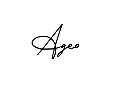 The best way (AmerikaSignatureDemo-Regular) to make a short signature is to pick only two or three words in your name. The name Ageo include a total of six letters. For converting this name. Ageo signature style 3 images and pictures png