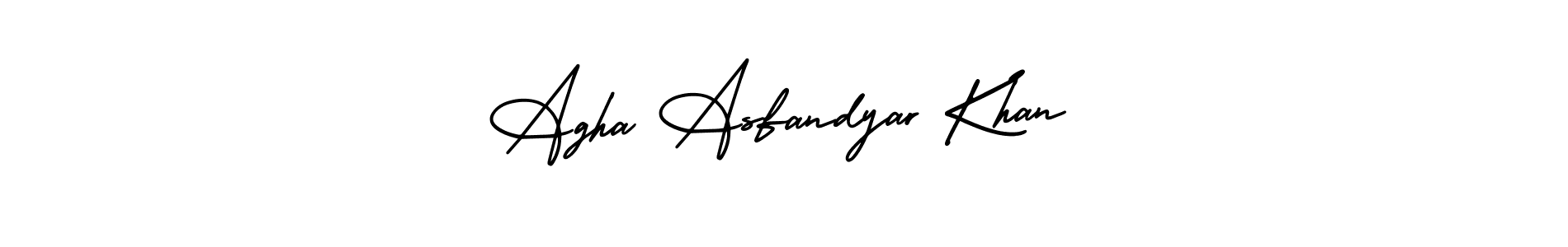 It looks lik you need a new signature style for name Agha Asfandyar Khan. Design unique handwritten (AmerikaSignatureDemo-Regular) signature with our free signature maker in just a few clicks. Agha Asfandyar Khan signature style 3 images and pictures png
