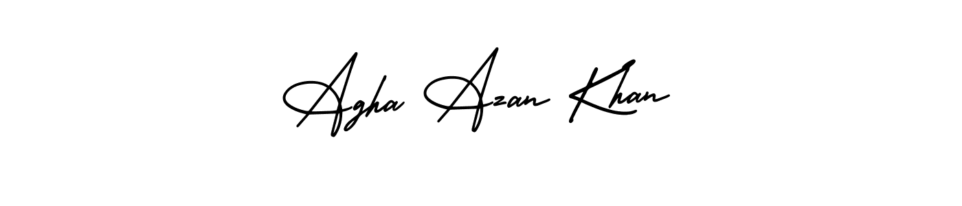 This is the best signature style for the Agha Azan Khan name. Also you like these signature font (AmerikaSignatureDemo-Regular). Mix name signature. Agha Azan Khan signature style 3 images and pictures png