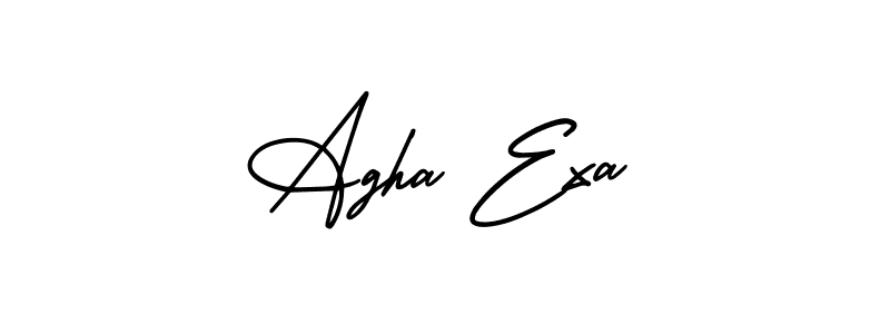 You should practise on your own different ways (AmerikaSignatureDemo-Regular) to write your name (Agha Exa) in signature. don't let someone else do it for you. Agha Exa signature style 3 images and pictures png