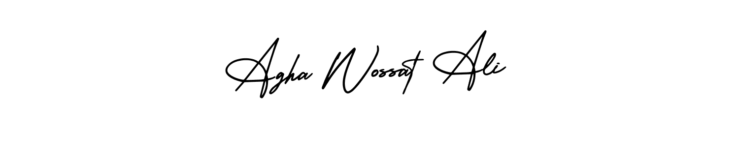 Similarly AmerikaSignatureDemo-Regular is the best handwritten signature design. Signature creator online .You can use it as an online autograph creator for name Agha Wossat Ali. Agha Wossat Ali signature style 3 images and pictures png