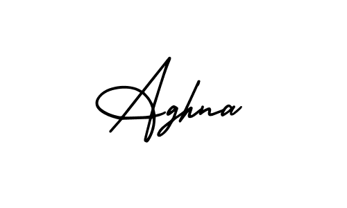 The best way (AmerikaSignatureDemo-Regular) to make a short signature is to pick only two or three words in your name. The name Aghna include a total of six letters. For converting this name. Aghna signature style 3 images and pictures png