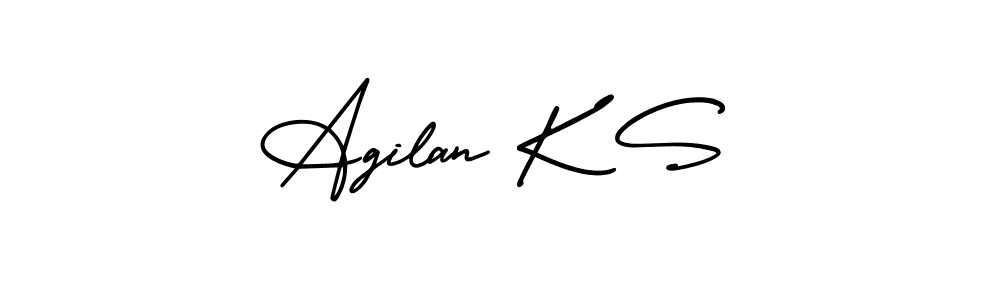 Design your own signature with our free online signature maker. With this signature software, you can create a handwritten (AmerikaSignatureDemo-Regular) signature for name Agilan K S. Agilan K S signature style 3 images and pictures png