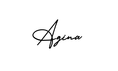 Design your own signature with our free online signature maker. With this signature software, you can create a handwritten (AmerikaSignatureDemo-Regular) signature for name Agina. Agina signature style 3 images and pictures png