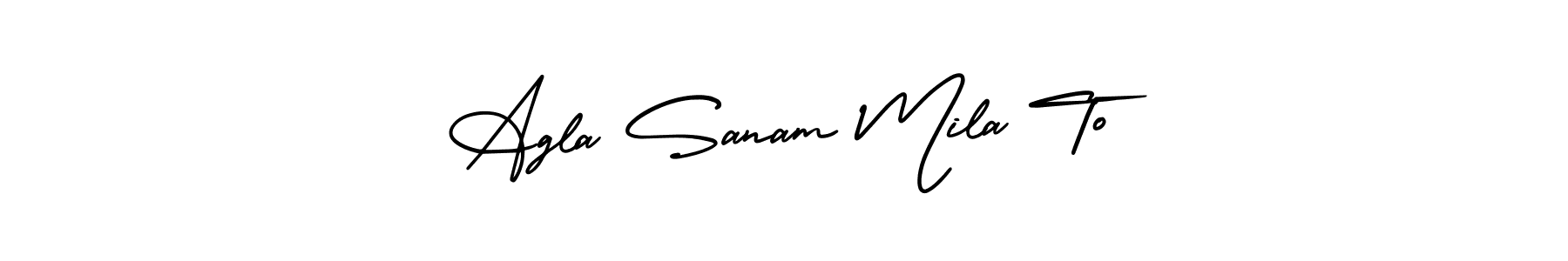You can use this online signature creator to create a handwritten signature for the name Agla Sanam Mila To. This is the best online autograph maker. Agla Sanam Mila To signature style 3 images and pictures png