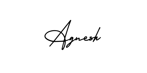 This is the best signature style for the Agnesh name. Also you like these signature font (AmerikaSignatureDemo-Regular). Mix name signature. Agnesh signature style 3 images and pictures png