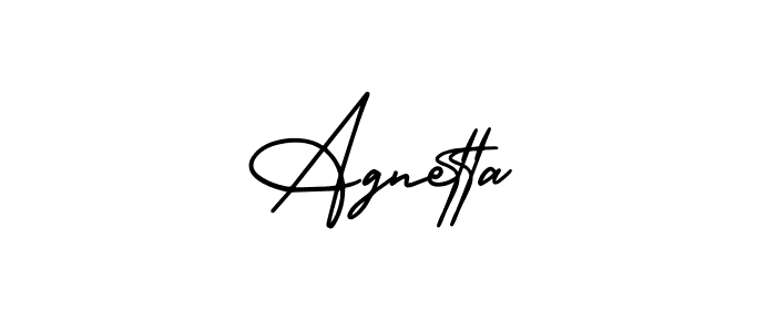 You should practise on your own different ways (AmerikaSignatureDemo-Regular) to write your name (Agnetta) in signature. don't let someone else do it for you. Agnetta signature style 3 images and pictures png