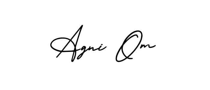 How to Draw Agni Om signature style? AmerikaSignatureDemo-Regular is a latest design signature styles for name Agni Om. Agni Om signature style 3 images and pictures png