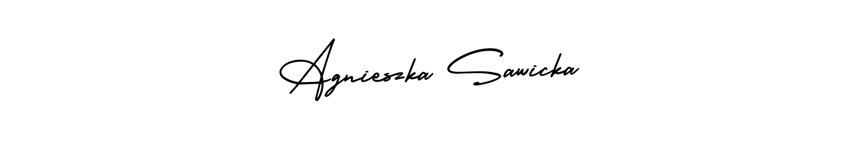 How to make Agnieszka Sawicka name signature. Use AmerikaSignatureDemo-Regular style for creating short signs online. This is the latest handwritten sign. Agnieszka Sawicka signature style 3 images and pictures png