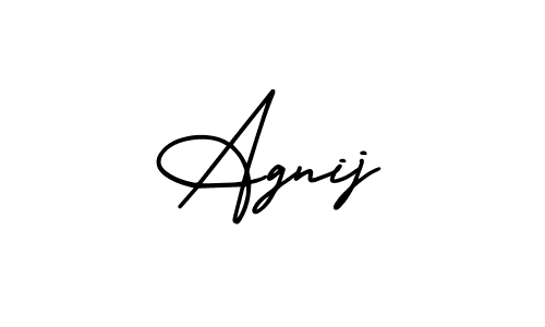 Create a beautiful signature design for name Agnij. With this signature (AmerikaSignatureDemo-Regular) fonts, you can make a handwritten signature for free. Agnij signature style 3 images and pictures png