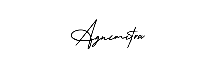 The best way (AmerikaSignatureDemo-Regular) to make a short signature is to pick only two or three words in your name. The name Agnimitra include a total of six letters. For converting this name. Agnimitra signature style 3 images and pictures png