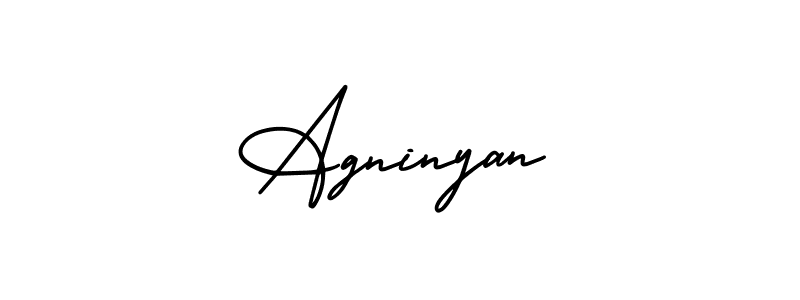 It looks lik you need a new signature style for name Agninyan. Design unique handwritten (AmerikaSignatureDemo-Regular) signature with our free signature maker in just a few clicks. Agninyan signature style 3 images and pictures png