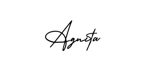 You should practise on your own different ways (AmerikaSignatureDemo-Regular) to write your name (Agnita) in signature. don't let someone else do it for you. Agnita signature style 3 images and pictures png