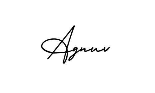 How to make Agnuv name signature. Use AmerikaSignatureDemo-Regular style for creating short signs online. This is the latest handwritten sign. Agnuv signature style 3 images and pictures png