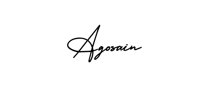 Make a beautiful signature design for name Agosain. With this signature (AmerikaSignatureDemo-Regular) style, you can create a handwritten signature for free. Agosain signature style 3 images and pictures png