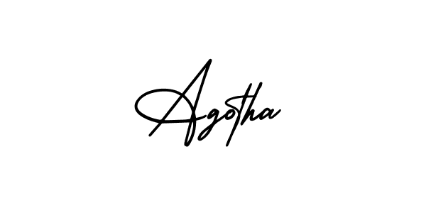 How to make Agotha name signature. Use AmerikaSignatureDemo-Regular style for creating short signs online. This is the latest handwritten sign. Agotha signature style 3 images and pictures png