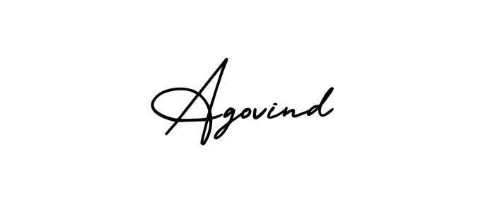 How to make Agovind name signature. Use AmerikaSignatureDemo-Regular style for creating short signs online. This is the latest handwritten sign. Agovind signature style 3 images and pictures png