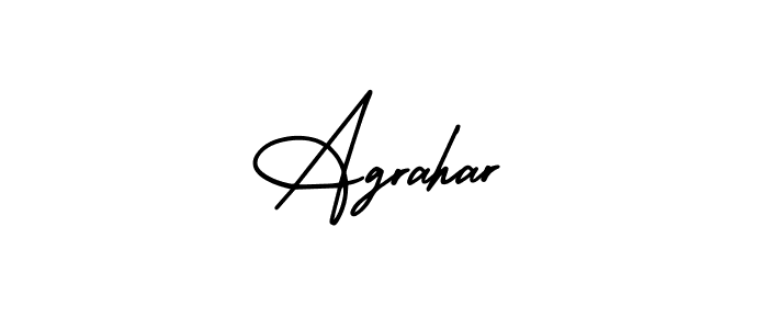 The best way (AmerikaSignatureDemo-Regular) to make a short signature is to pick only two or three words in your name. The name Agrahar include a total of six letters. For converting this name. Agrahar signature style 3 images and pictures png